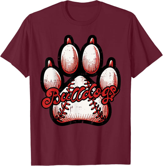 Bulldog Men Women Boys Kids Girls Youth Teen T-Shirt - T-Shirt | Maroon