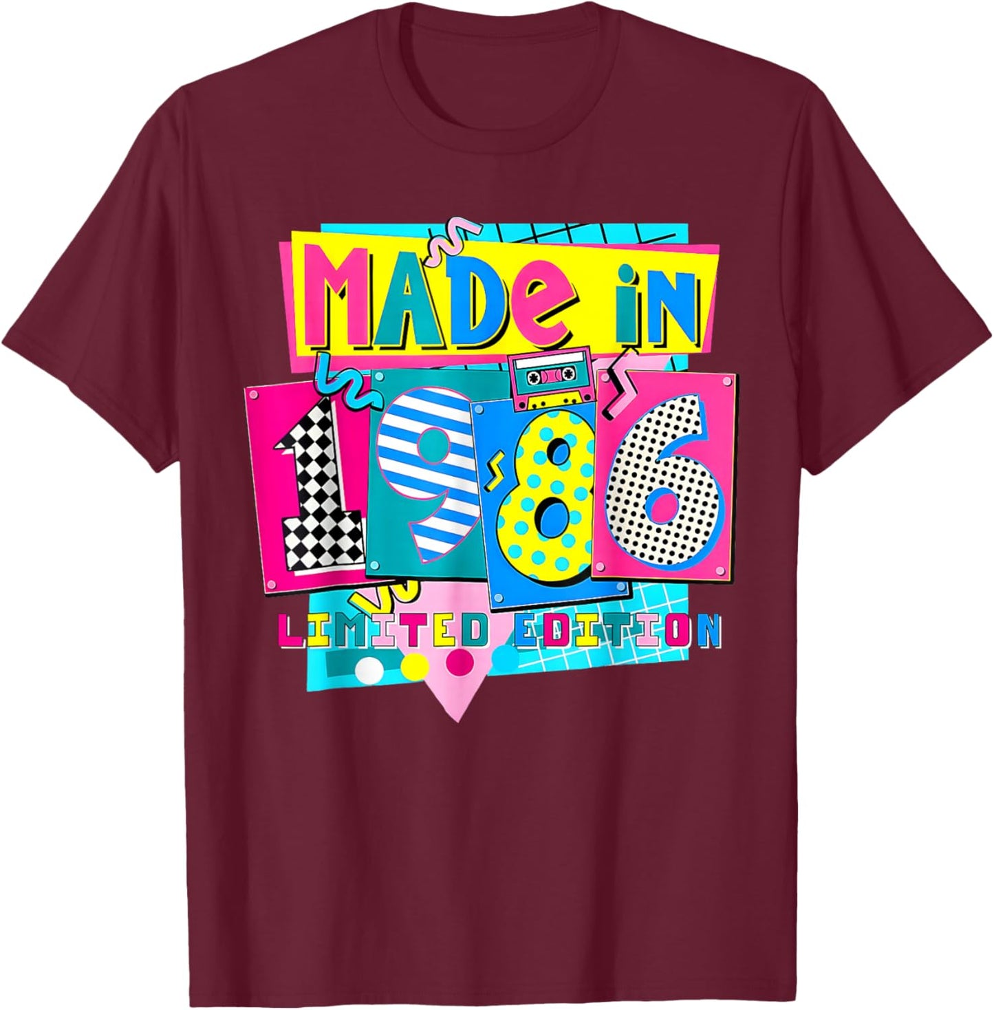 Made in 1986 Limited Edition 40th Birthday Party T-Shirt - T-Shirt | Maroon