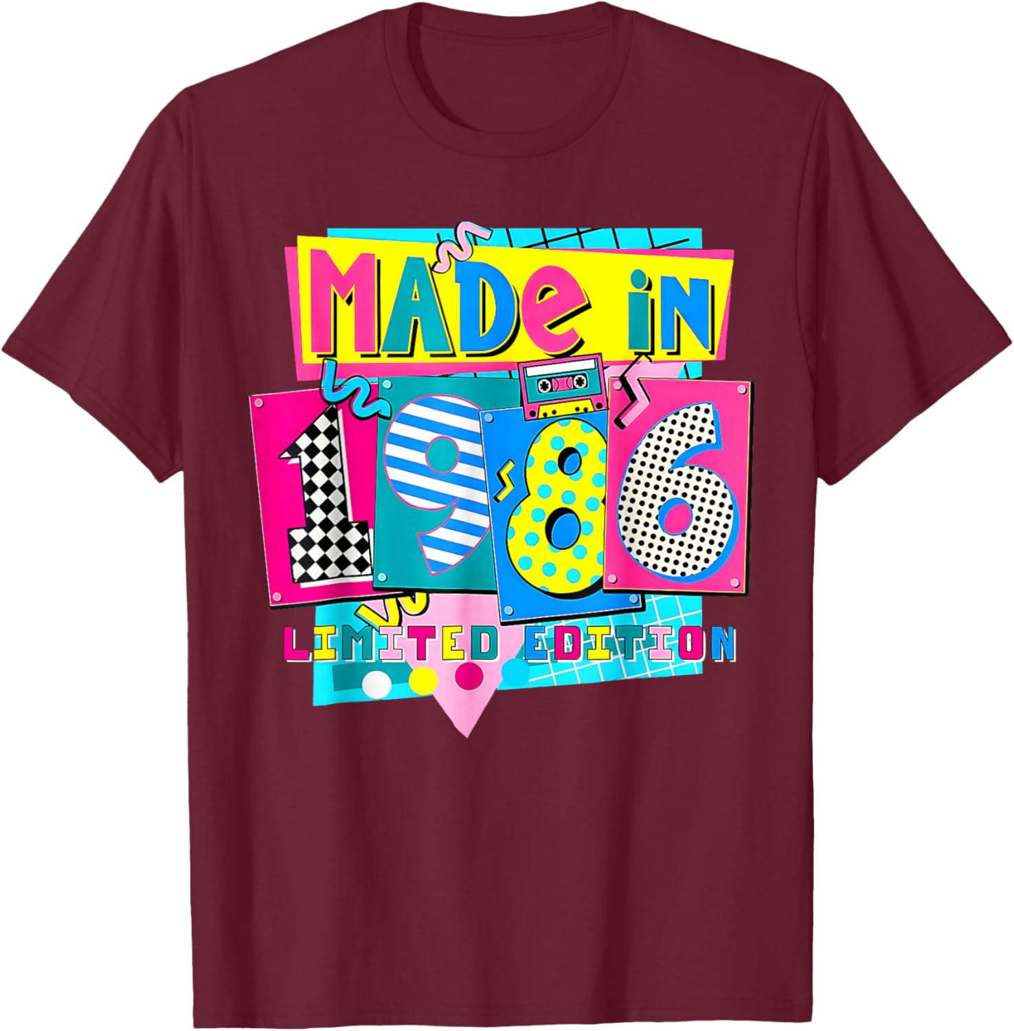 Made in 1986 Limited Edition 40th Birthday Party T-Shirt - T-Shirt | Maroon