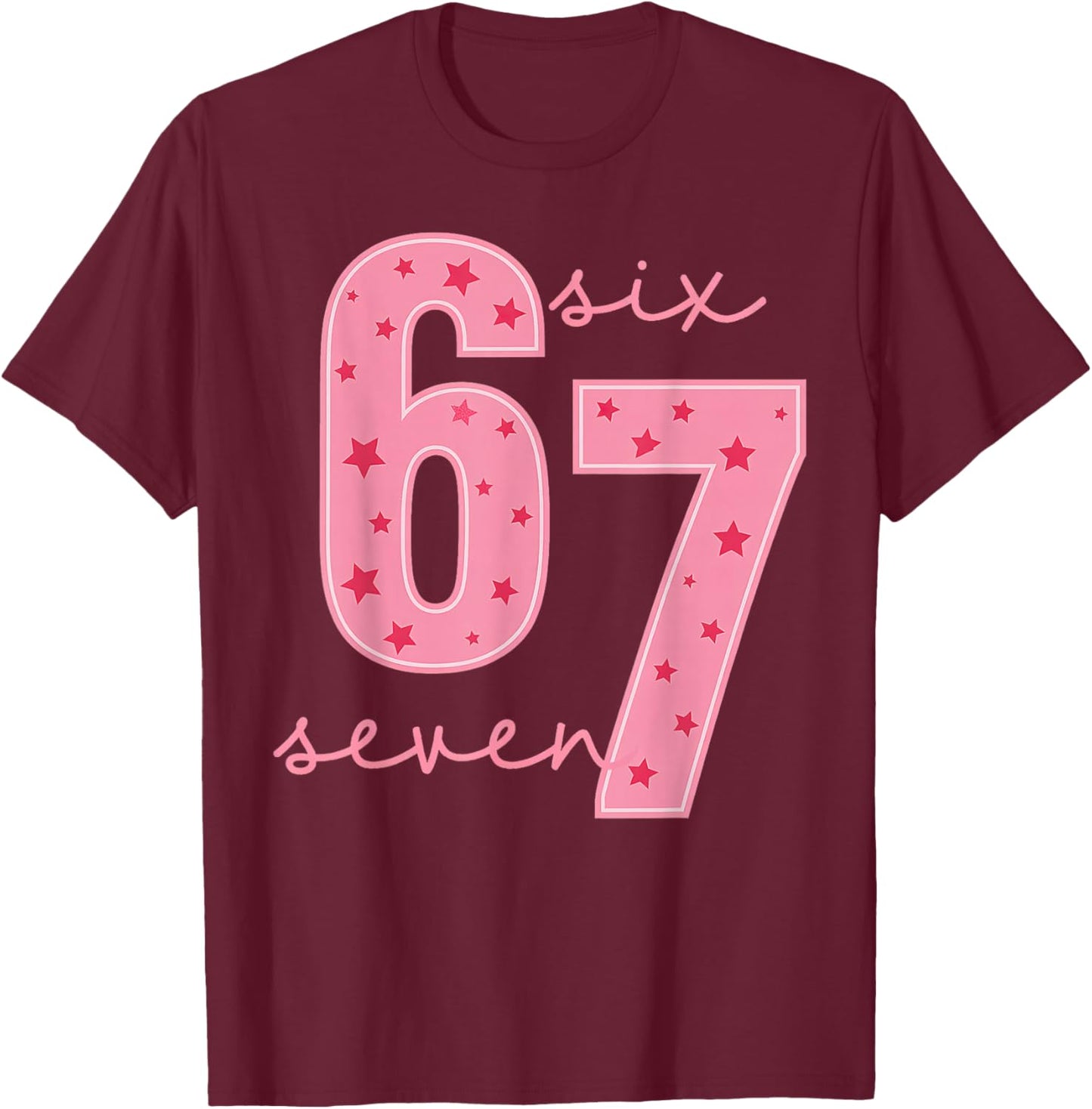 67 Meme T-Shirt - T-Shirt | Maroon
