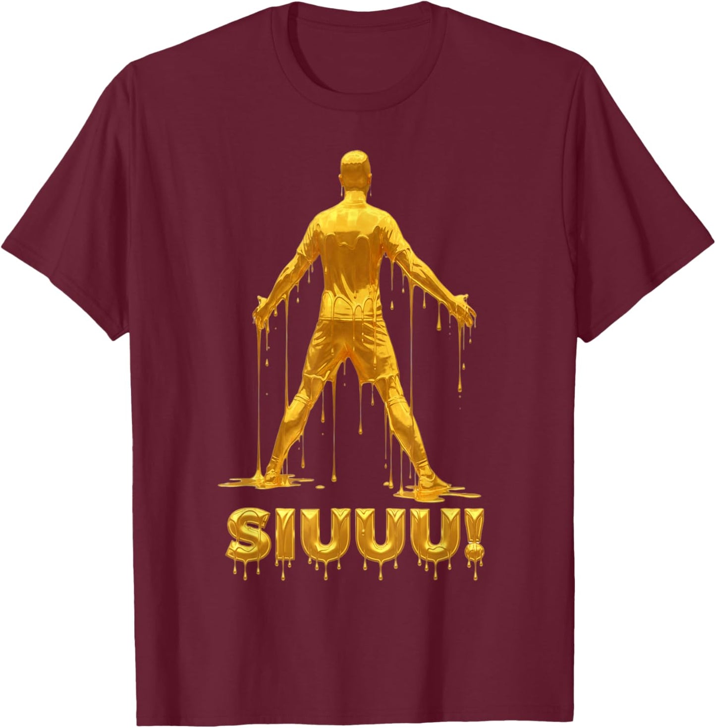 Siuu Funny Soccer Football Kids Boys Gold-Drip Soccer Player T-Shirt - T-Shirt | Maroon