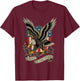 American Bald Eagle Land of The Free Tattoo Flash T-Shirt - T-Shirt | Maroon