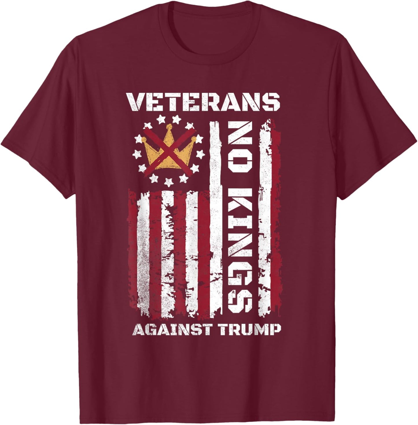 Veterans No Kings T-Shirt - T-Shirt | Maroon