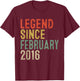 Legend Since February 2016 10th Birthday Gifts 10 Year Old T-Shirt - T-Shirt | Maroon