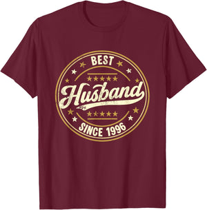 Retro Proud Best Husband Since 1996 30th Wedding Anniversary T-Shirt - T-Shirt | Maroon