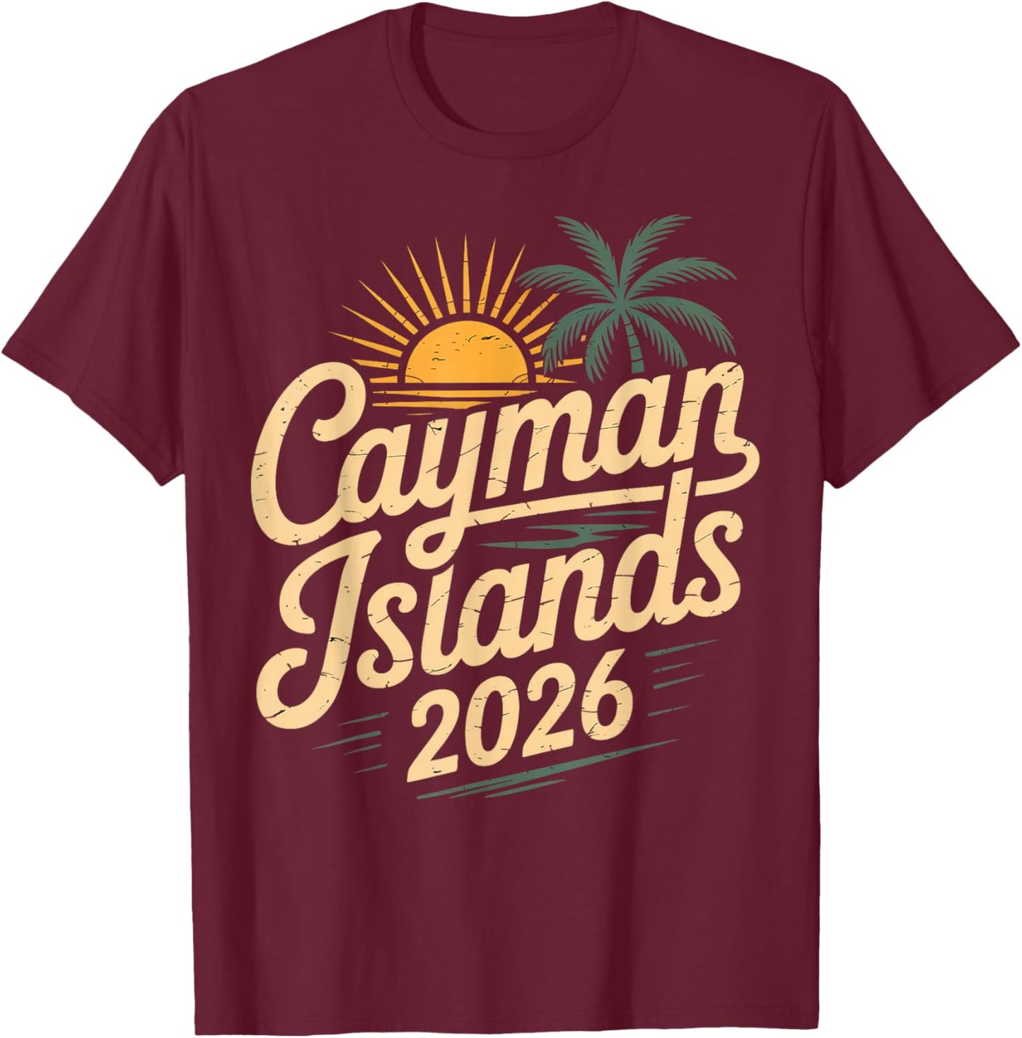 Cayman Islands 2026 Family Trip Friends Vacation Matching T-Shirt - T-Shirt | Maroon