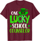 One Lucky School Counselor - St Patricks Day T-Shirt - T-Shirt | Maroon
