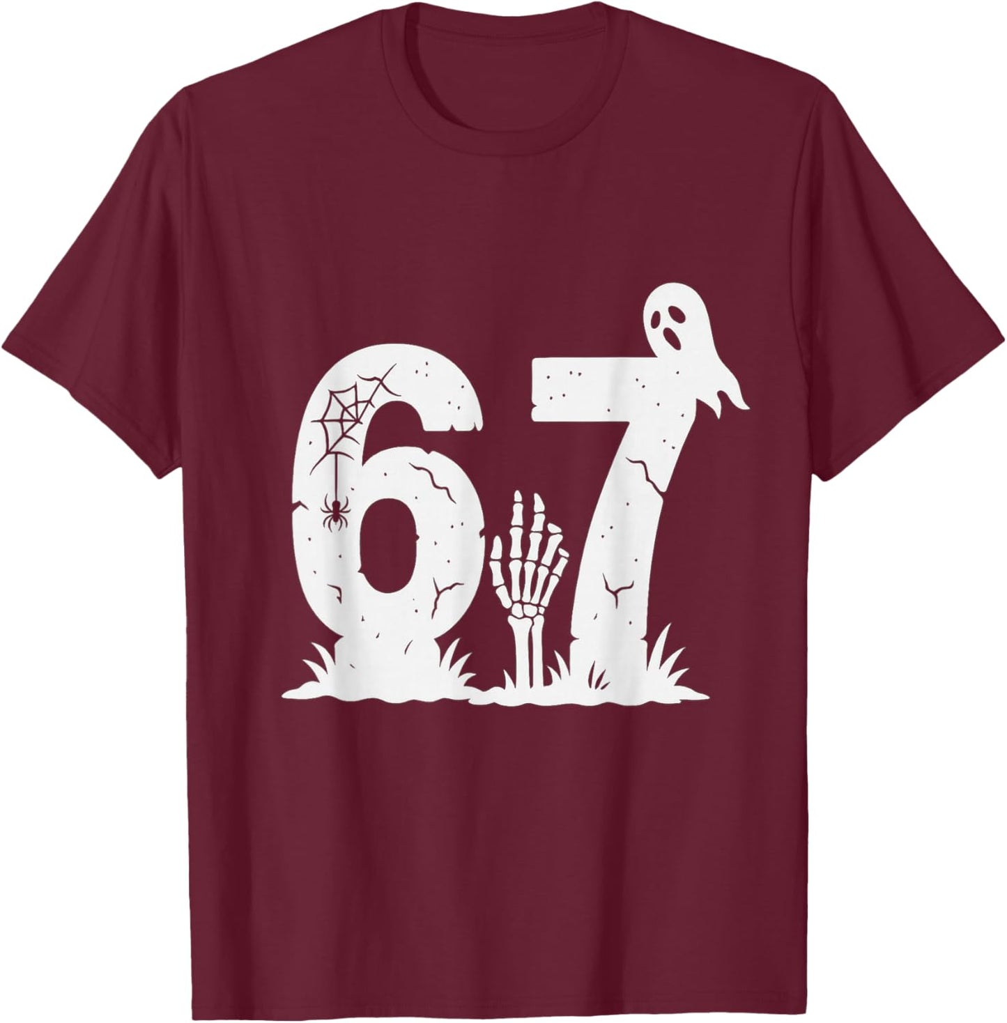 67 Halloween Graveyard T-Shirt - T-Shirt | Maroon