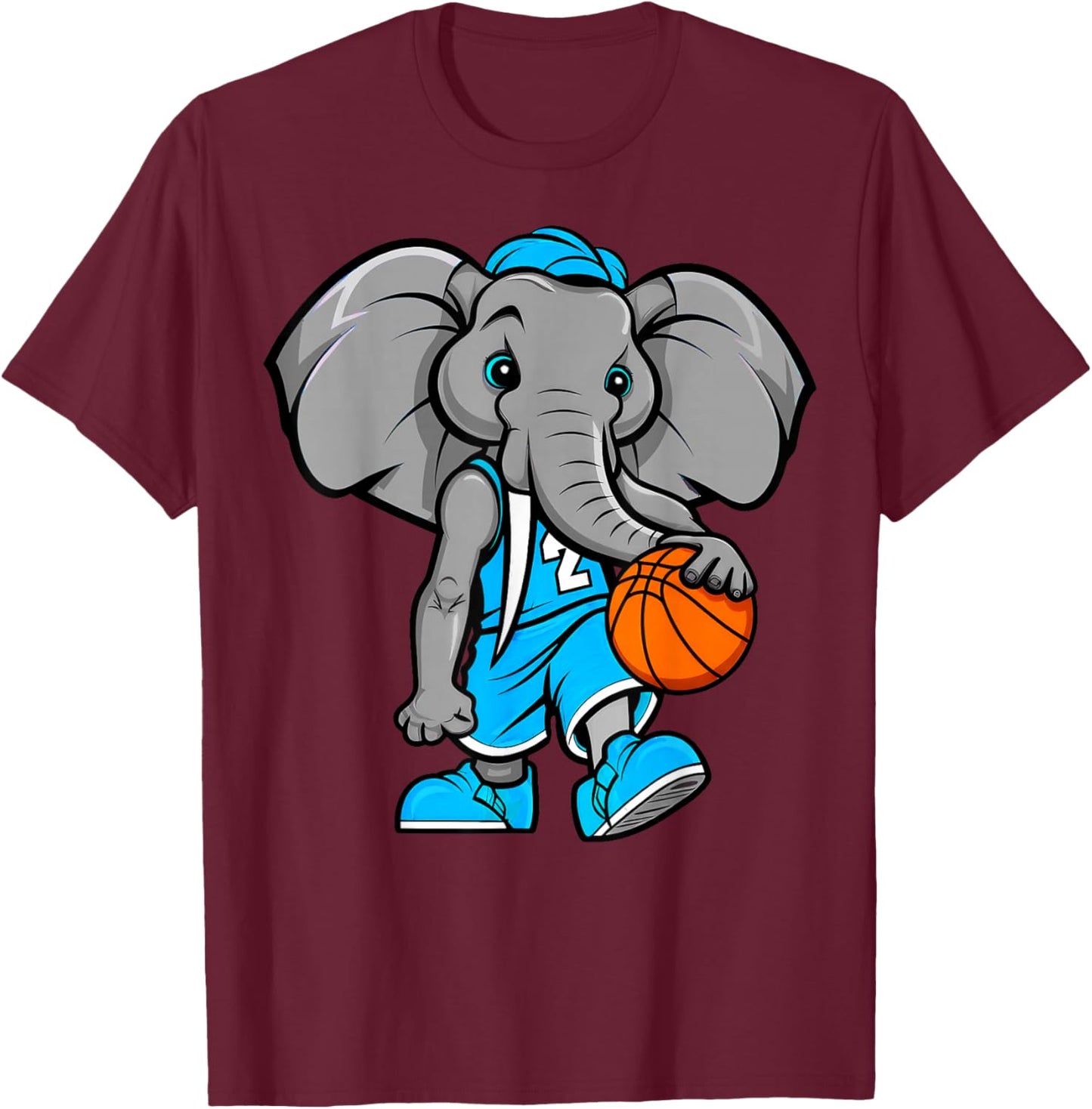 Elephant Basketball T-Shirt - T-Shirt | Maroon