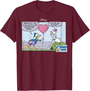 Disney Mickey and Friends Donald and Daisy Valentines T-Shirt - T-Shirt | Maroon