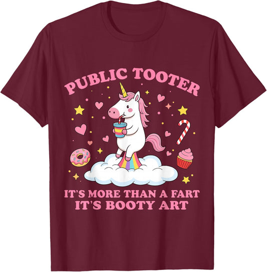 Public Tooter Funny Inappropriate Embarrassing Adult Humor T-Shirt - T-Shirt | Maroon