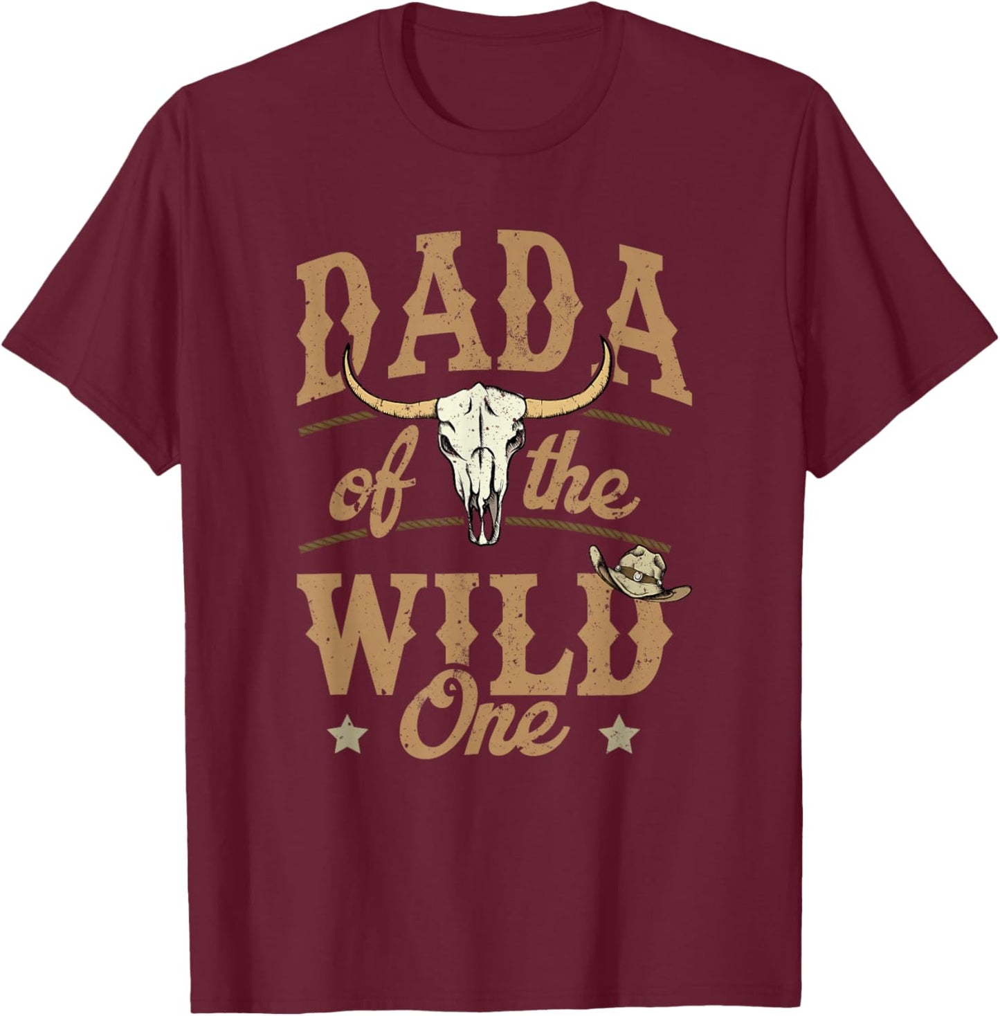 Dada of The Wild One Cowboy Western Rodeo Party Matching T-Shirt - T-Shirt | Maroon