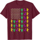Mardi Gras American Flag Crawfish Flamingo Alligator Party T-Shirt - T-Shirt | Maroon