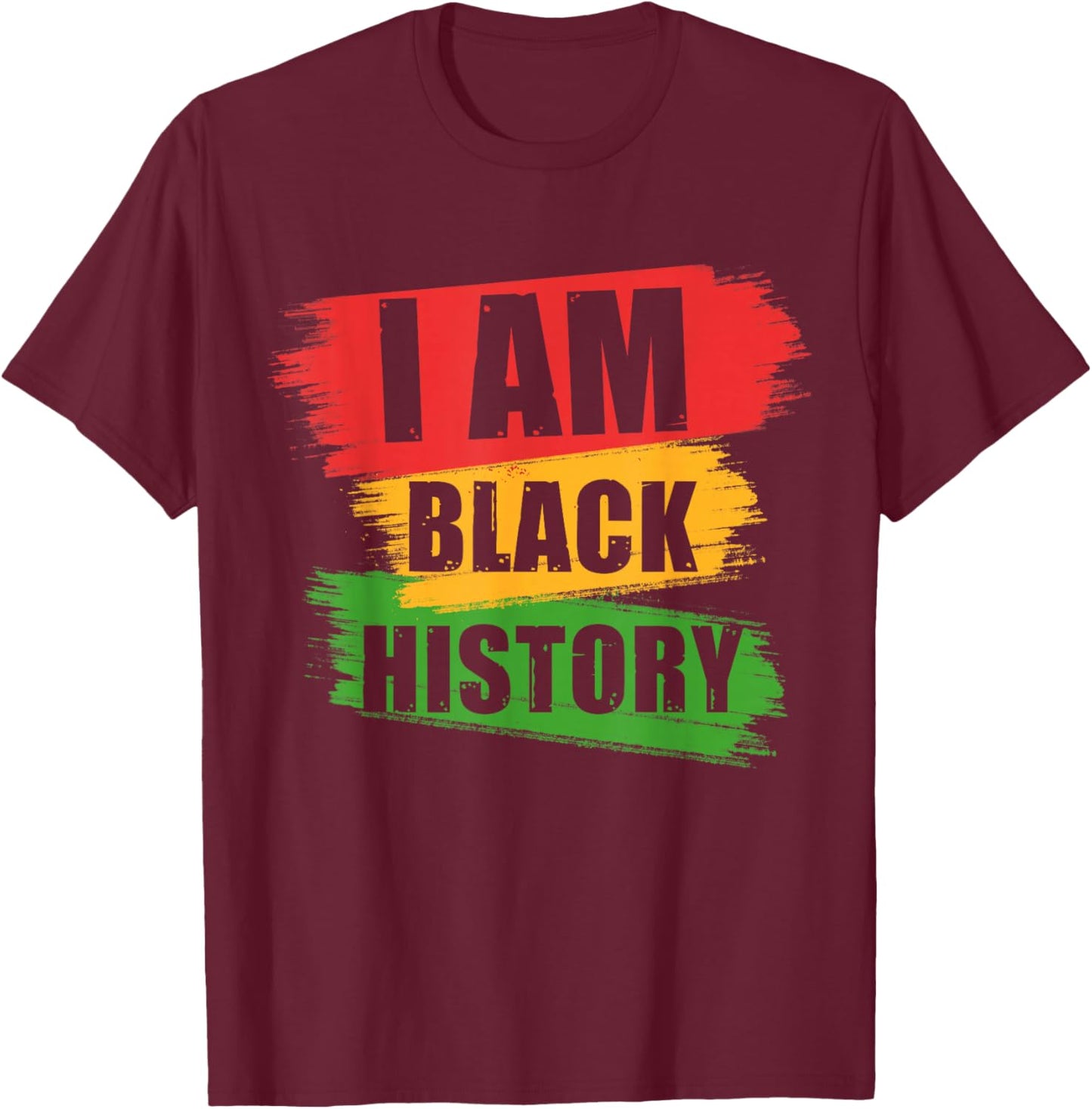 I Am Black History Pride Heart African American Love T-Shirt - T-Shirt | Maroon