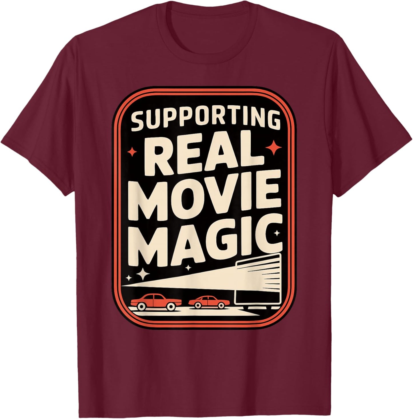 Drive-in Movie Lover Retro Film Drive-in Cinema T-Shirt - T-Shirt | Maroon