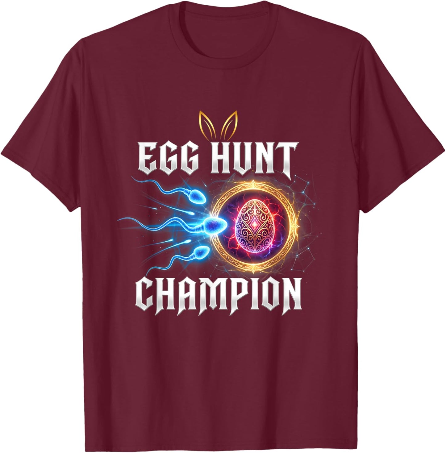 Egg Hunt Champion Funny Dad Easter Pregnancy Announcement T-Shirt - T-Shirt | Maroon
