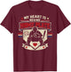 Baseball Fan Catcher Vintage My Heart is Behind Home Plate T-Shirt - T-Shirt | Maroon