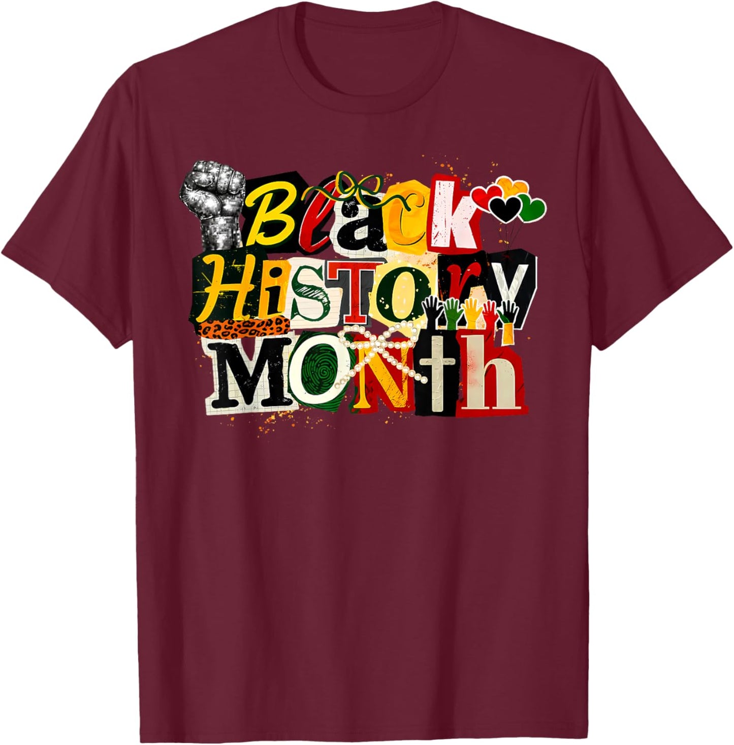 Black History Month Shirt Women T-Shirt - T-Shirt | Maroon