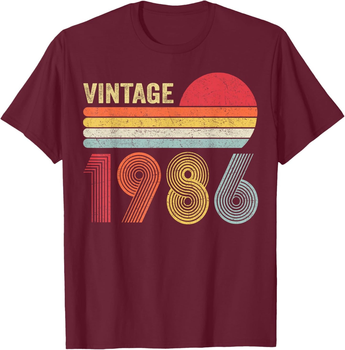 Vintage 1986 40th Birthday Gift Men Women 40 Years Old T-Shirt - T-Shirt | Maroon