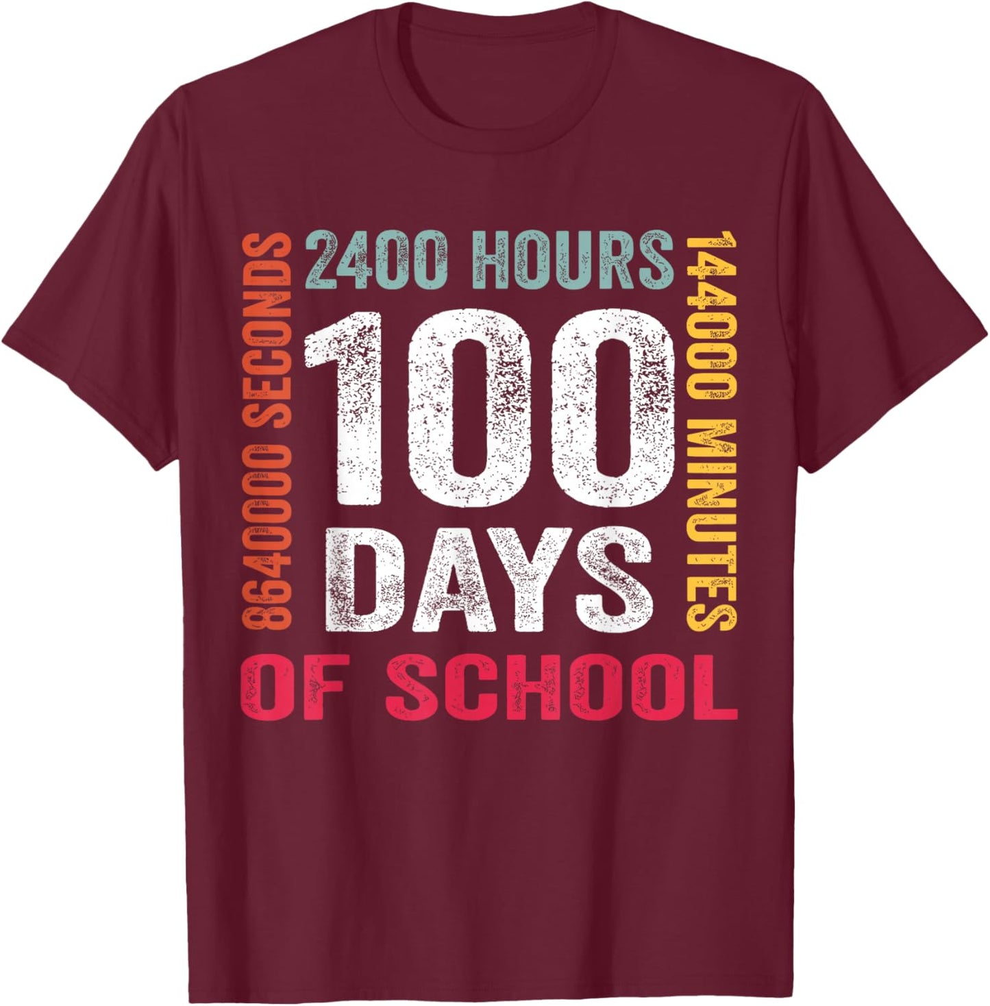 Funny 100th Day 100 Days of School Boy Kids T-Shirt - T-Shirt | Maroon