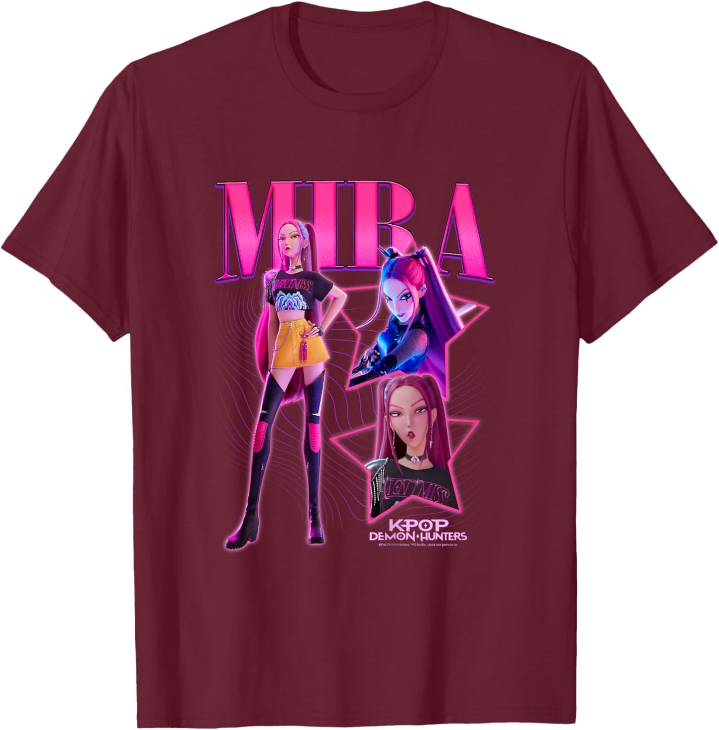 Kpop Demon Hunters Halloween Mira Showcase Y2K Style Poster T-Shirt - T-Shirt | Maroon