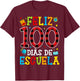 Spanish Teacher 100th Day School Feliz 100 Dias De Escuela T-Shirt - T-Shirt | Maroon