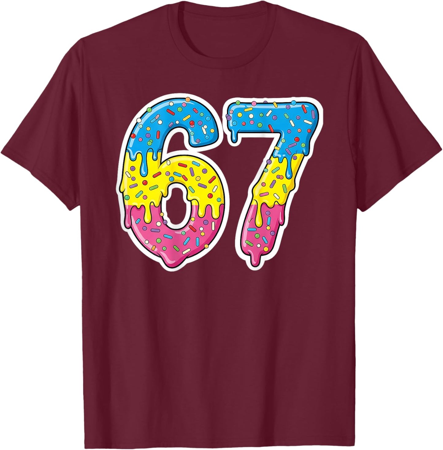 Number 67 Shirt Costume Adult Pink Men Kids Back T-Shirt - T-Shirt | Maroon