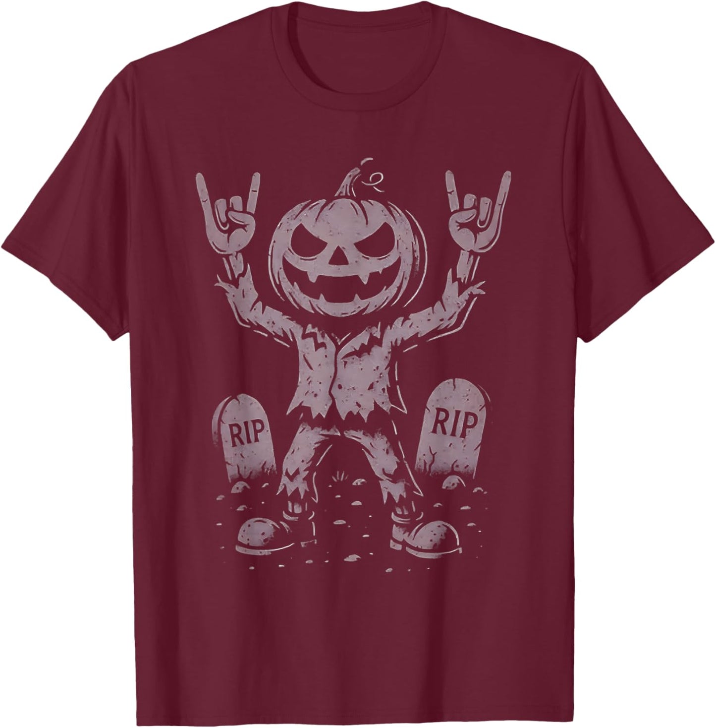 El Rocker Pumpkin T-Shirt - T-Shirt | Maroon