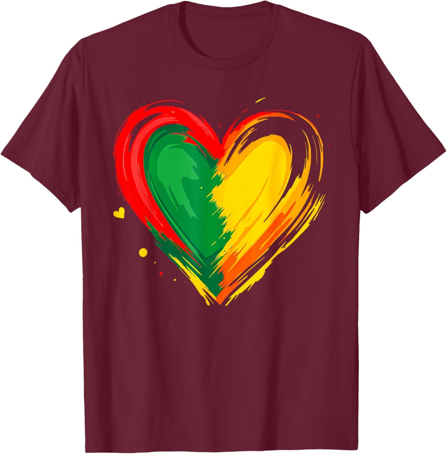 African Heart Black History Month African American T-Shirt - T-Shirt | Maroon