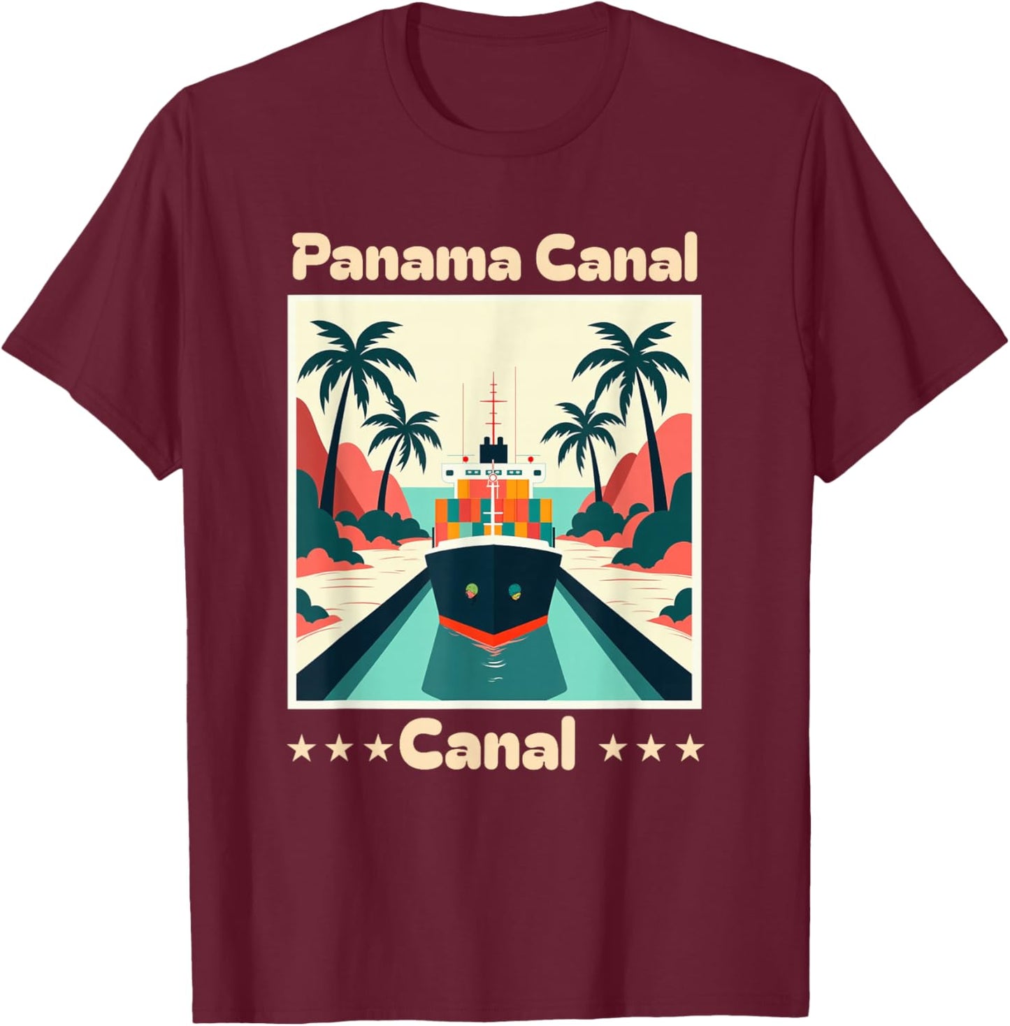 Panama Canal Souvenir Panamanian Reminder Travel Men Women T-Shirt - T-Shirt | Maroon