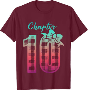 10th Birthday Girl Chapter Cute Ten Bday 10 Year Old Girl T-Shirt - T-Shirt | Maroon