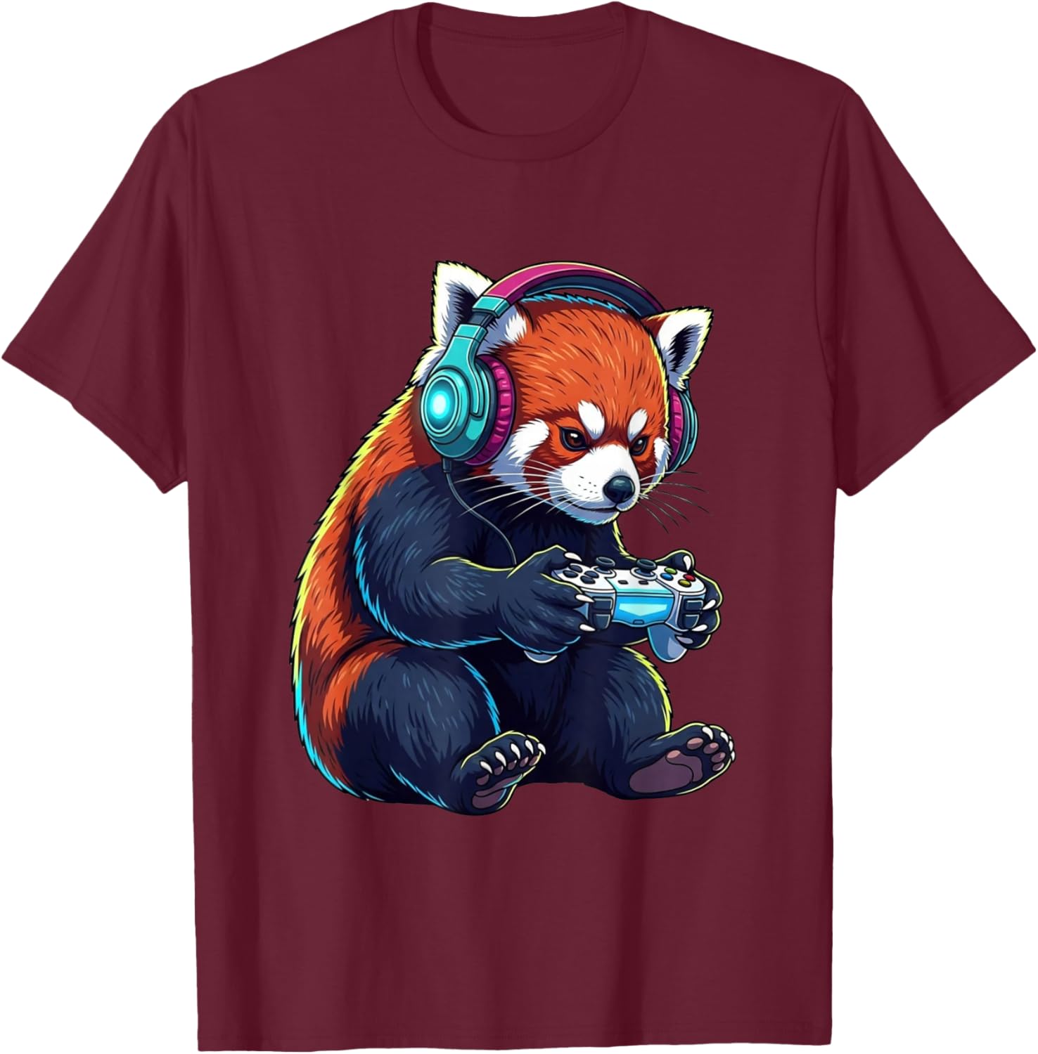 red Panda Funny Video Games red Panda T-Shirt - T-Shirt | Maroon