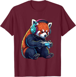 red Panda Funny Video Games red Panda T-Shirt - T-Shirt | Maroon