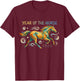 Year 2026 of the Horse Graphic Modern Illustration T-Shirt - T-Shirt | Maroon