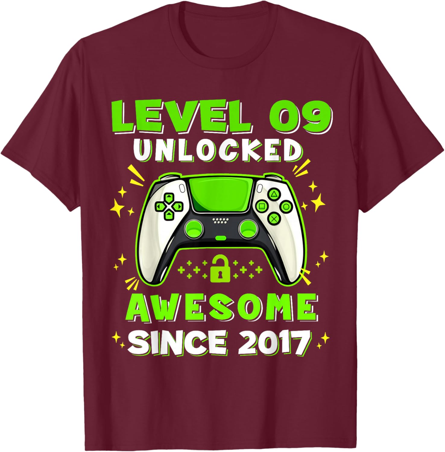 9th Birthday for Boys 9 Years Birthday Kids Gifts T-Shirt - T-Shirt | Maroon