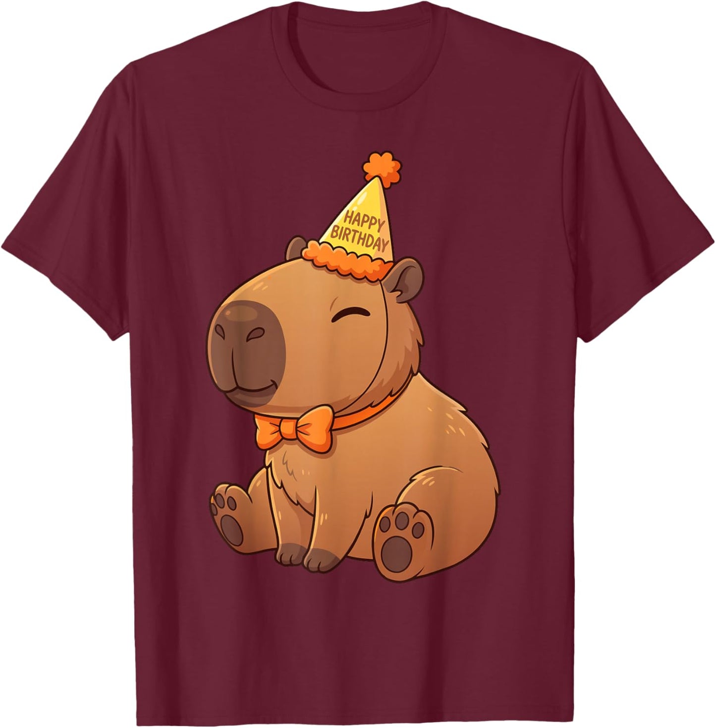 Graphic Capy Capybara Birthday Clothes for Girls Boys Kids T-Shirt - T-Shirt | Maroon