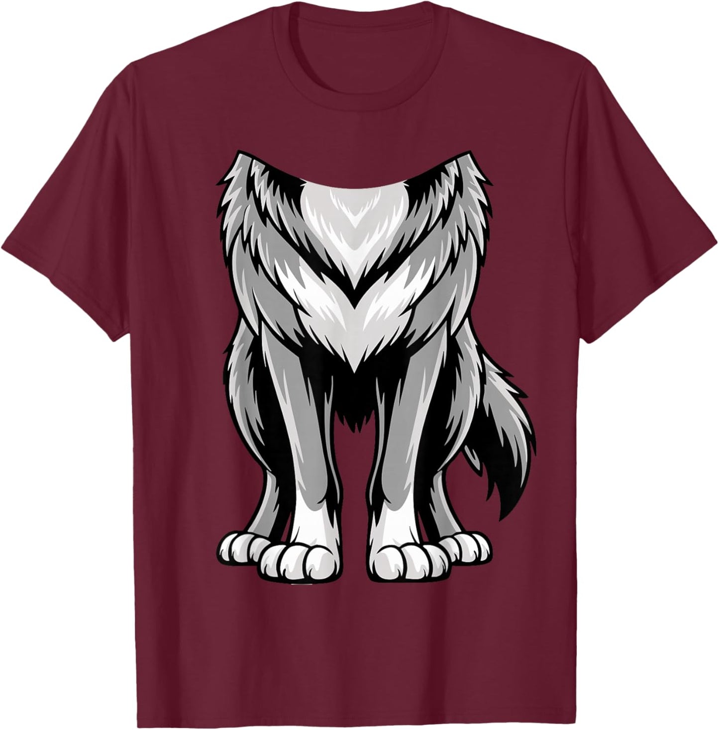 Wolf Shirt Adult Men Women Kids Werewolf Costume T-Shirt - T-Shirt | Maroon
