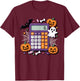 Funny Math Teacher Halloween Costume Men Women Calculator T-Shirt - T-Shirt | Maroon