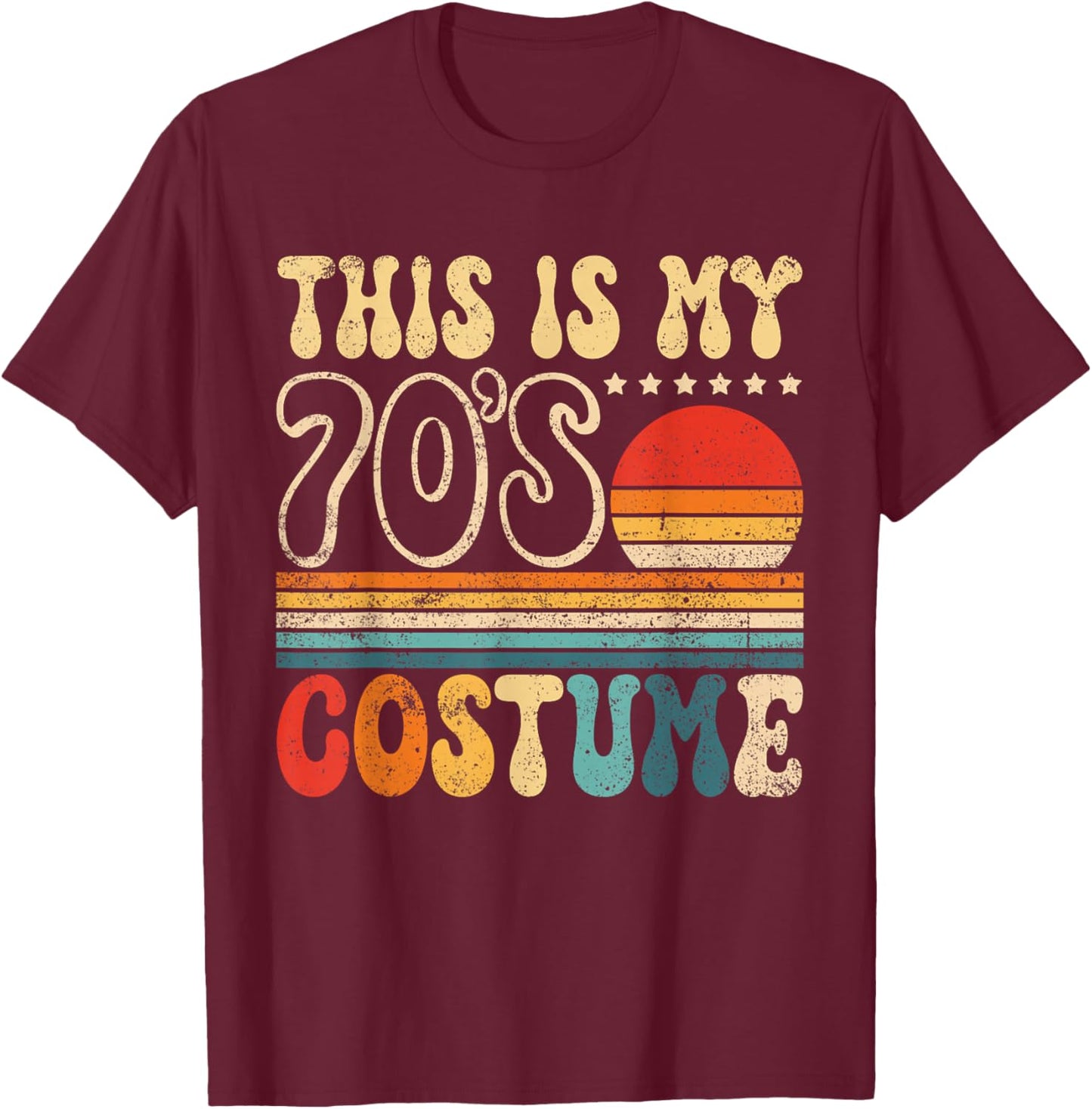 This is My 70s Costume Vintage Nostalgia Mixtape 1970s Party T-Shirt - T-Shirt | Maroon