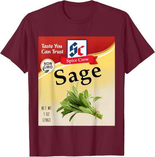 Sage Condiment Costume Holiday Spice Costumes Group Matching T-Shirt - T-Shirt | Maroon