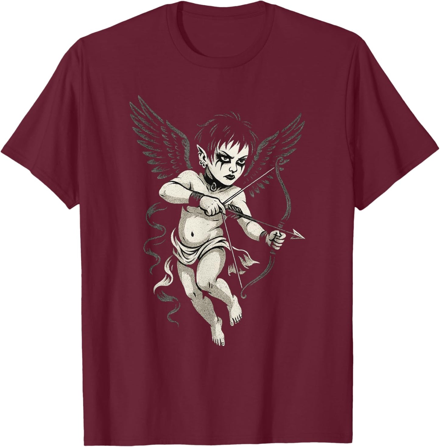 Goth Cupid Gothic Valentine Goth Women Men T-Shirt - T-Shirt | Maroon
