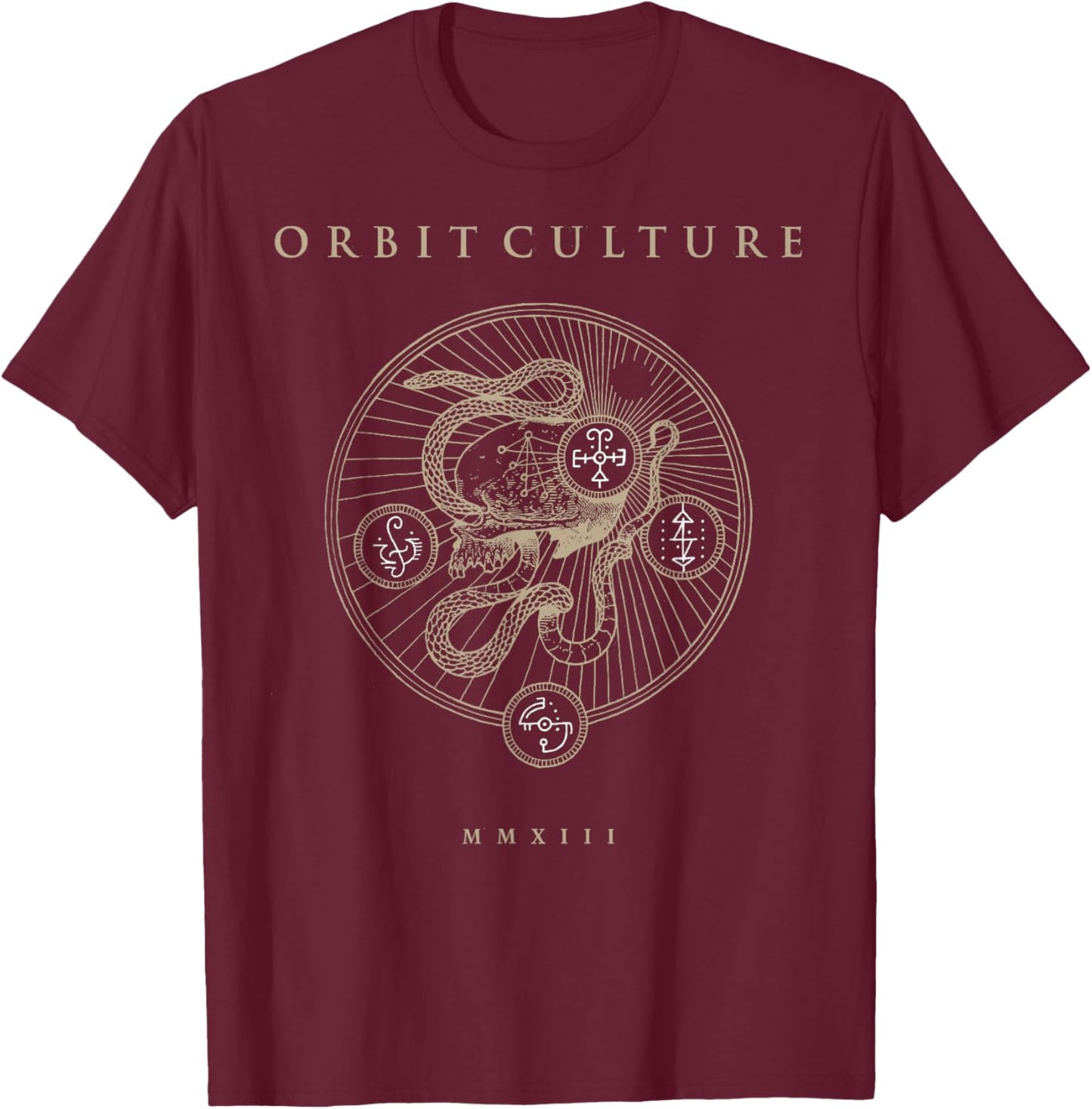 Orbit Culture Art Front Print T-Shirt - T-Shirt | Maroon