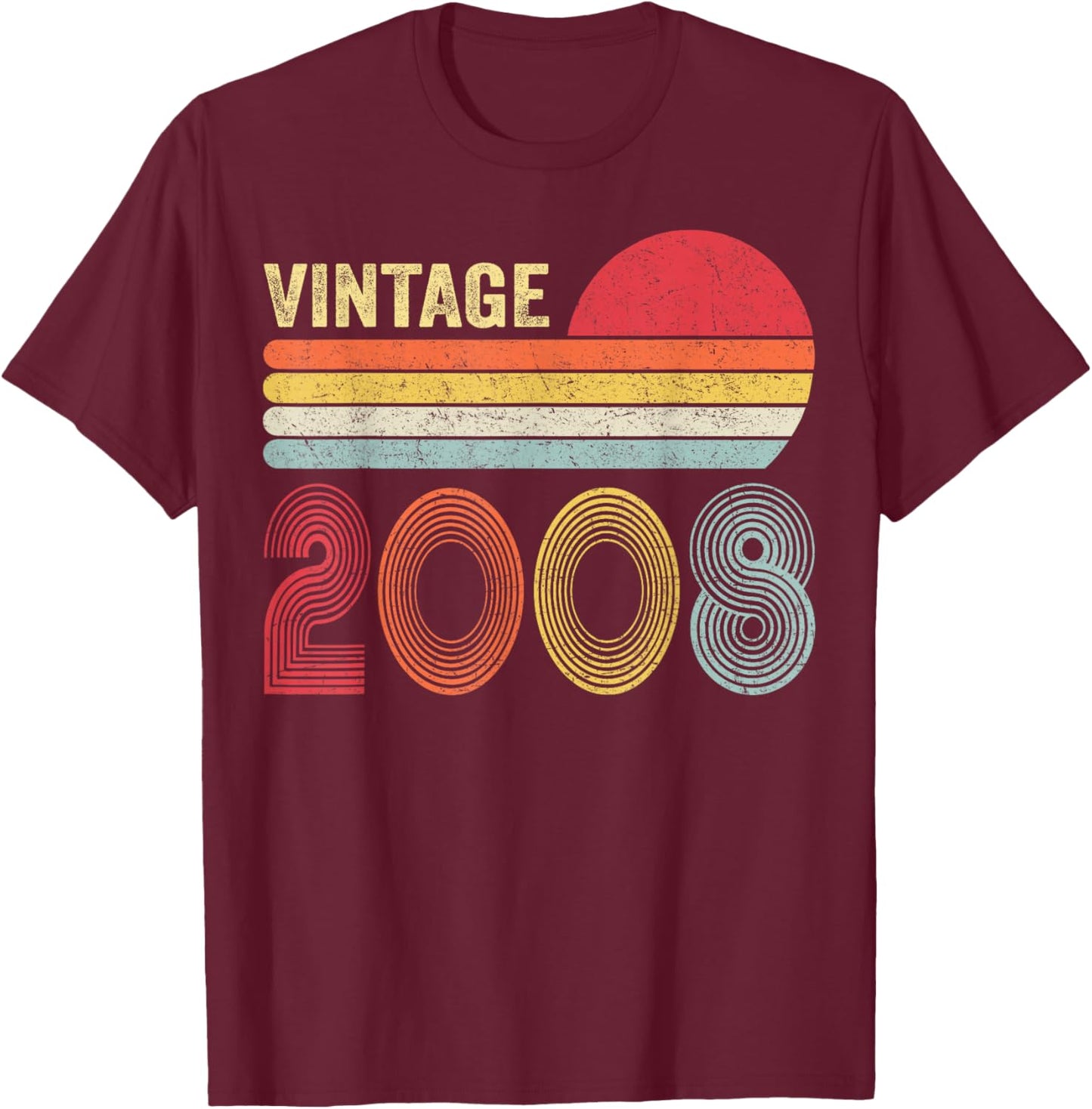 18 Year Old Gifts Vintage 2008 18th Birthday Boys Girls T-Shirt - T-Shirt | Maroon