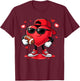 Valentines Day Football Heart Playing Football Boys Kids T-Shirt - T-Shirt | Maroon