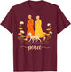 Walk for Peace Monk and Faithful Dog Zen Calm Minimalist Art T-Shirt - T-Shirt | Maroon