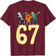 67 Halloween Meme 6 7 Numbers Six Seven Skeleton T-Shirt - T-Shirt | Maroon