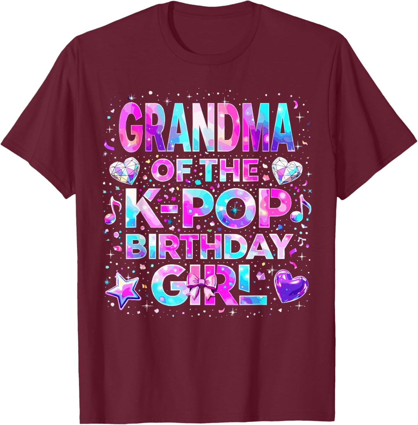 Grandma of The K-Pop Birthday Girls Korean Music T-Shirt - T-Shirt | Maroon