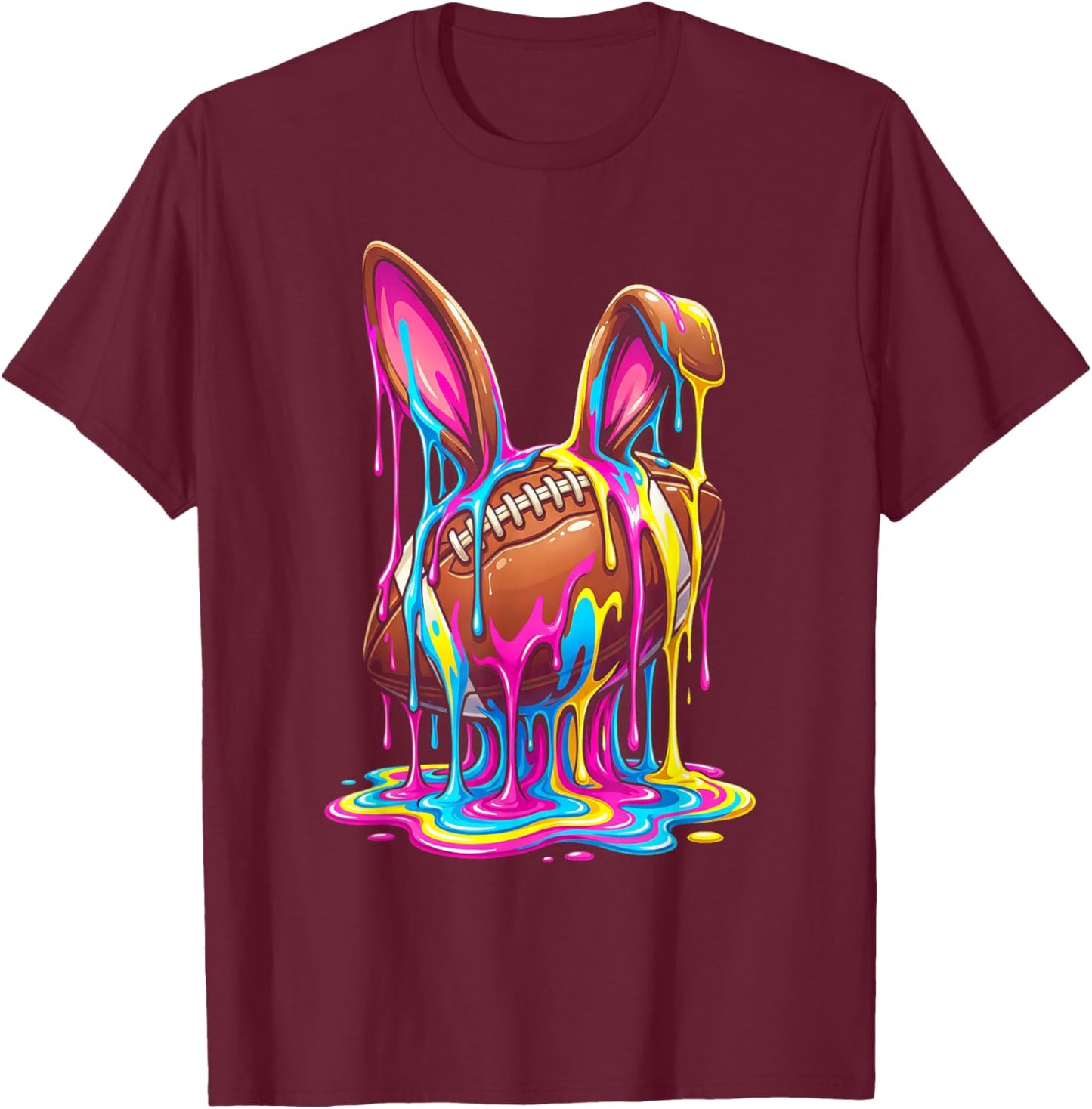 Funny Easter Bunny Ice Cream Drip Gifts Boys Kids T-Shirt - T-Shirt | Maroon