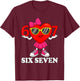 Funny Six Seven 67 Meme Valentines Day Women Girls Kids T-Shirt - T-Shirt | Maroon