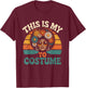 This is My 70S Costume Retro Hippie Afro Woman Flower Party T-Shirt - T-Shirt | Maroon